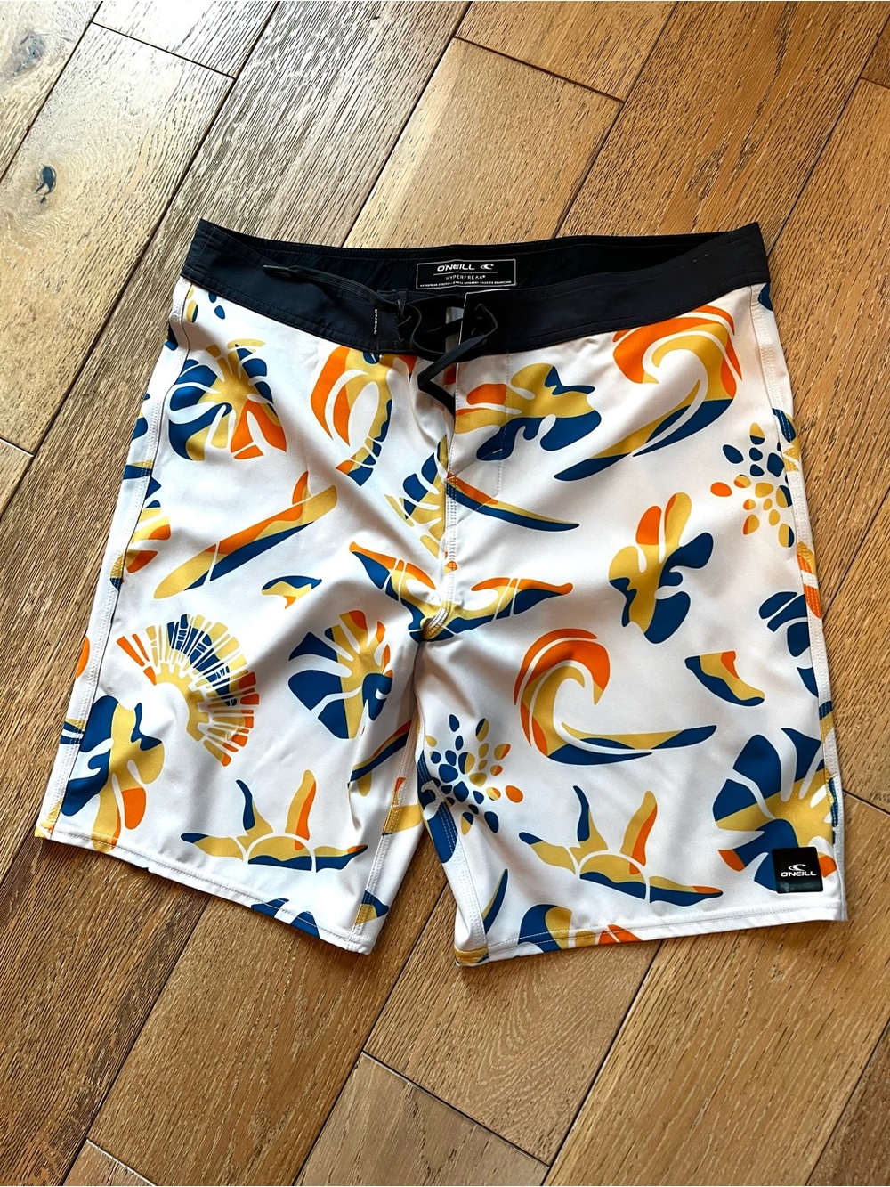O'NEILL Board Shorts Hyper Freak Stretch & Dry Palm Leaf Trunks Size 34
